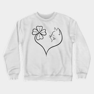 St Patrick's clover cat Crewneck Sweatshirt